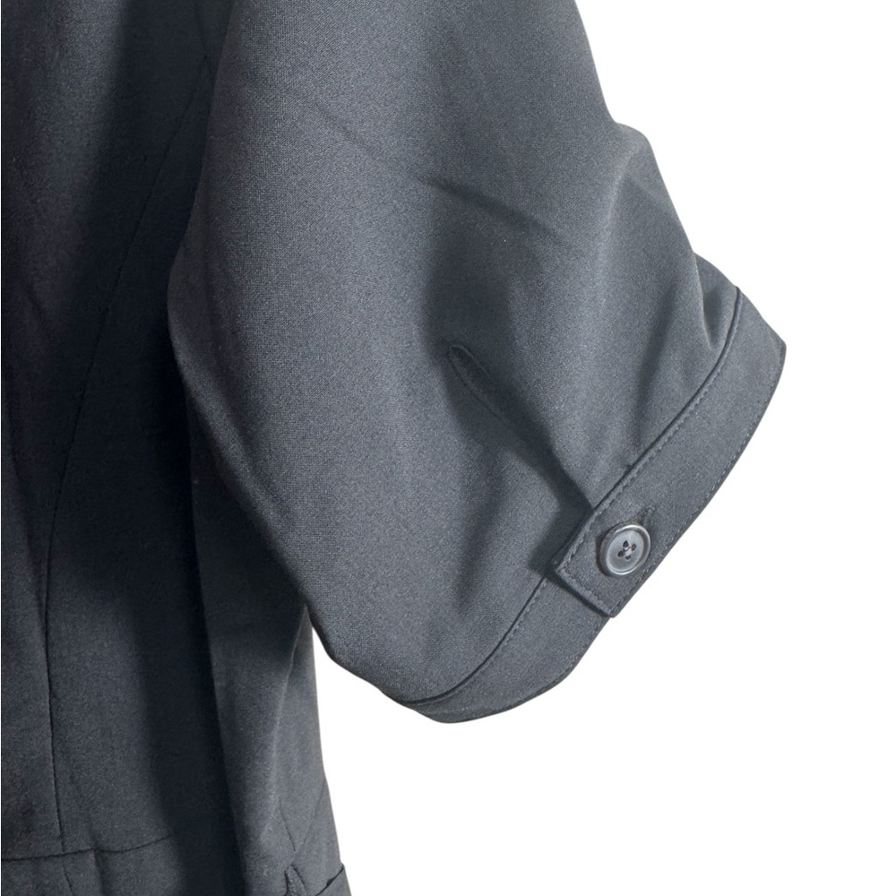 Lands’ End Black Short Sleeve Belted Dress Size 14 Work Office Career - Picture 3 of 8